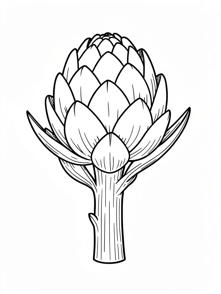 Ilustración técnica de alcachofa